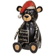 Recycled Metal Sitting Santa Hat Bear