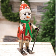 Recycled Metal Skiing Stuart Snowman