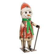 Recycled Metal Skiing Stuart Snowman