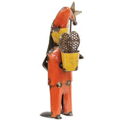 Recycled Metal Snowshoe Santa with Star Staff