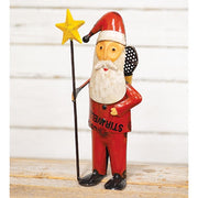 Recycled Metal Snowshoe Santa with Star Staff