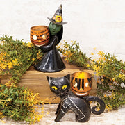 Recycled Metal Scaredy Cat Tealight Holder