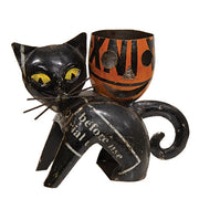 Recycled Metal Scaredy Cat Tealight Holder