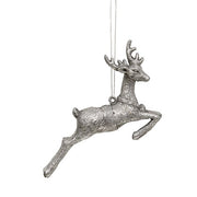 Antiqued Silver Vintage Reindeer Ornament  (2 Count Assortment)