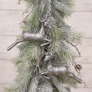 Antiqued Silver Vintage Reindeer Ornament  (2 Count Assortment)