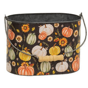 Watercolor Pumpkins & Sunflower Oval Buckets (Set of 2)