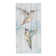 Watercolor Hummingbird Pair Slat Wall Art - 12"x23.75"