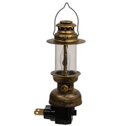 Distressed Bronze Finish Lantern Plug-In Nightlight with 1 W Flicker Bulb