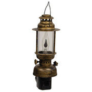 Distressed Bronze Finish Lantern Plug-In Nightlight with 1 W Flicker Bulb