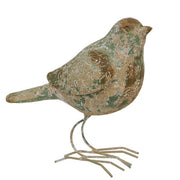 Distressed Floral Patina Standing Resin Bird  (2 Count Assortment)