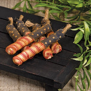 Grungy Primitive Fabric Firecracker Bowl Fillers (Set of 6)