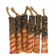 Grungy Primitive Fabric Firecracker Bowl Fillers (Set of 6)
