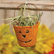 Jack O Lantern Planter with Prairie Grass - 2.25"H