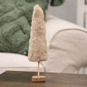 Furry Ivory Sparkle Christmas Tree - 11"H