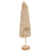 Furry Ivory Sparkle Christmas Tree - 11"H