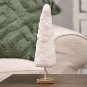 Furry White Sparkle Christmas Tree - 12"H