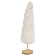 Furry White Sparkle Christmas Tree - 12"H