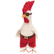 Santa Chicken Christmas Felted Ornament