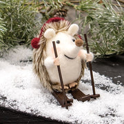 Skiing Hedgehog Felted Ornament