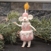 Birthday Cake Mouse Felted Ornament