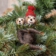 Sloth and Baby Felted Ornament