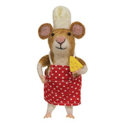 Chef Mouse with Cheese Felted Ornament