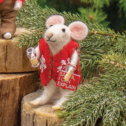 Santa I Can Explain Felted Mouse Ornament