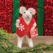 Santa I Can Explain Felted Mouse Ornament