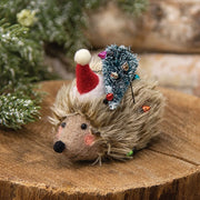 Hedgehog with Lights and Tree Felted Ornament