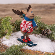 Skiing Moose Felted Ornament