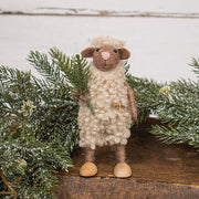 Sheep with Sprig Felted Ornament