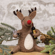Holiday Cheers Reindeer Felted Ornament