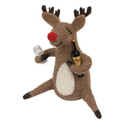 Holiday Cheers Reindeer Felted Ornament