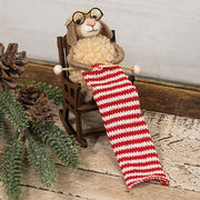 Knitting Sheep in Rocking Chair Felted Ornament