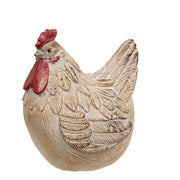 Antiqued Resin Carved Look Resin Rooster or Hen  (2 Count Assortment)