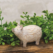 Antiqued Resin Carved Look Resin Pig