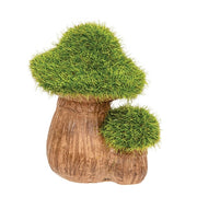 Resin Mossy Mushrooms With Wooden Crate (Set of 6)