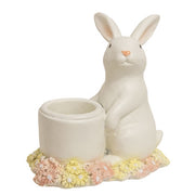 Resin Bunny & Flowers Taper Holder  (2 Count Assortment)