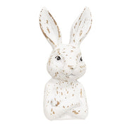 Carved Look Whitewashed Resin Bunny Bust Sitters (Set of 6)