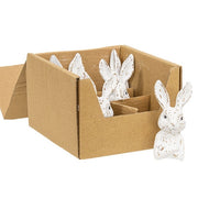 Carved Look Whitewashed Resin Bunny Bust Sitters (Set of 6)