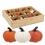 Resin Sweater Pumpkins in Crate (Set of 12)