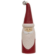 Carved Wood Jingle Bell Santa - 9"H