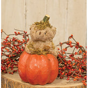 Mossy Teddy Bear In Papier Mache Pumpkin