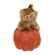 Mossy Teddy Bear In Papier Mache Pumpkin