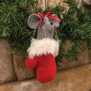 Cozy Mary Mouse In Red Mitten Hanger