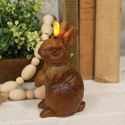 Battery Operated Glow Flame Bunny - Brown