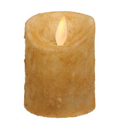 Moving Flame Timer Pillar - 2.5" x 3" - Burnt Ivory