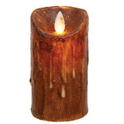 Moving Flame Battery Timer Pillar - 2.5" x 4.5" - Brown