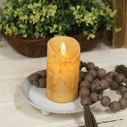 Moving Flame Battery Timer Pillar - 2.5" x 4.5" - Burnt Ivory