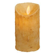 Moving Flame Battery Timer Pillar - 2.5" x 4.5" - Burnt Ivory